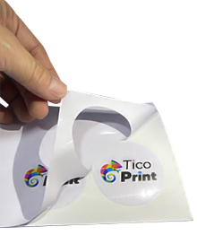 Stickers adhesivo blanco